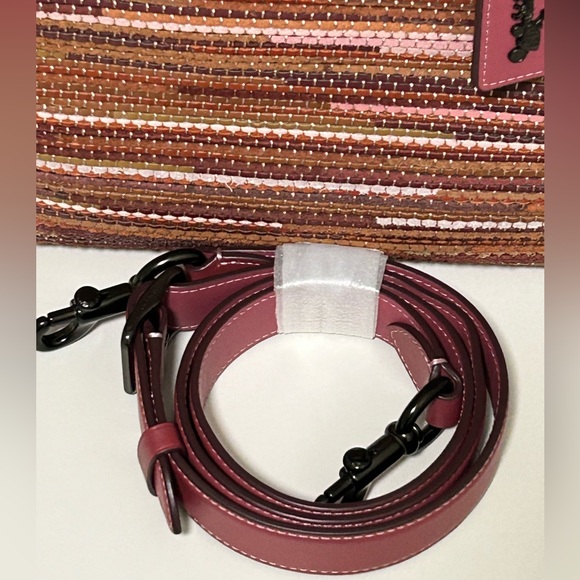 COACH Rogue 25 Upwoven Leather and Smooth Glovetanned Leather in Rouge/Multi - Picture 10 of 17